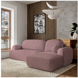 Masseno Ecksofa MODENZA mit Schlaffunktion L-Form, Sofa mit Bettkasten lila