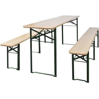 vidaXL Biertisch, Klappbar Gartentisch mit 2 Bänken, Klapptisch Tisch für Garten Terrasse, Stehtisch Biertischgarnitur Bierzelttisch, Tannenholz