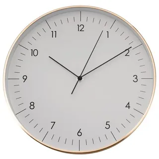 LUUK LIFESTYLE Wanduhr Helsinki (ohne Tickgeräusche, Quarzuhrwerk, große Ziffern, Sekundenzeiger) weiß