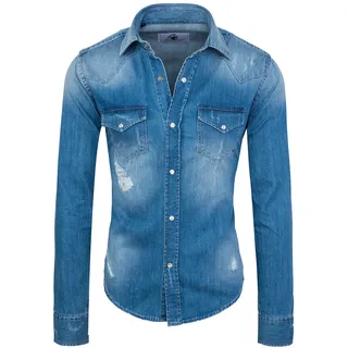 Rock Creek Jeanshemd Blau 4XL