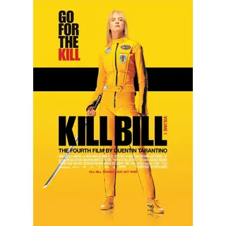 OMG Printing Kill Bill Filmposter mit Uma Thurman, A3, 280 g/m2, Gelb, Satin, UV-beständig, Querformat, Wandmontage, Heimbüro, Film, Poster