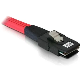 DeLock Festplatten Anschlusskabel [1x Mini SAS-Stecker (SFF-8087) - 4x SATA-Kombi-Stecker 7+15pol., IDE-Strom-Stecker 4pol.] 0.50 m Rot, Gelb