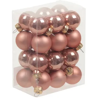Annastore Weihnachtsbaumkugel Kleine Baumkugeln aus Glas Ø 2 cm/3 cm - Christbaumkugeln, Baumschmuck, Christbaumschmuck rosa Ø 2.5 cm