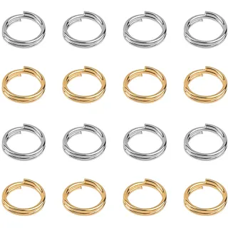 UNICRAFTALE 200 Stück Geteilte Schlüsselringe Edelstahl Schlüsselring 5mm Goldene & Edelstahl Farbe Metall Geteilte Schlüsselanhänger Schlüsselanhänger Ringe Für Home Car Keys Organisation