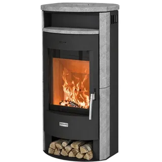Hanseatic Kaminofen »MAIA Speckstein« Exklusiv, Lieferung bis ins Wohnzimmer, 6,2 kW, Zeitbrand, Große Sichtscheibe, mit Tee- und Holzfach schwarz