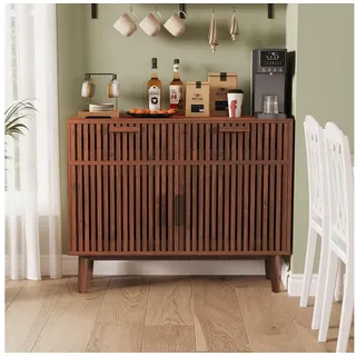 luxuskollektion Sideboard Kommode mit 2 Türen 2 Schubladen, Nussbaumoptik, Modern