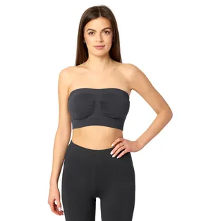 Merry Style Damen Bandeau Top 06 161 (Graphite, S-M) - S-M