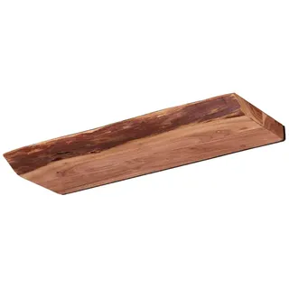 Wandregal Akazienholz massiv, Baumkanten-Design, modern, Natur, 60 cm breit, verdeckte Befestigung