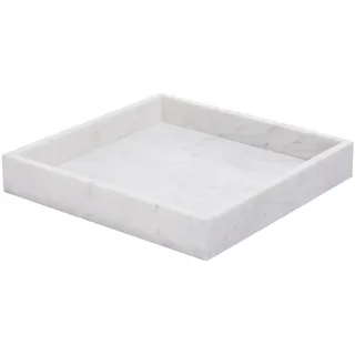BUTLERS Serviertablett Marmor - Marble - | Farbe Weiß - 30x30x4,4 cm - Vorlegeteller für Antipasti & Käse - Serviergeschirr für Obst & Wurst - Untersetzer für Deko