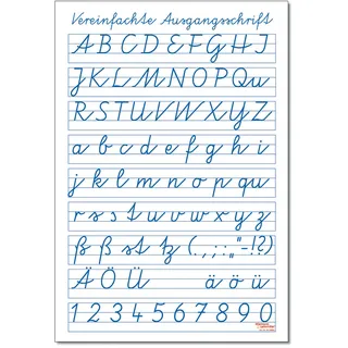 Schrifttafel – Vereinfachte Ausgangsschrift