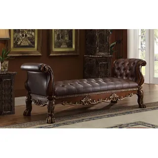 JVmoebel Chaiselongue Echtes Leder Relaxliege in elegantem Braun mit Chesterfield-Design, 1 Teile, Made in Europa braun