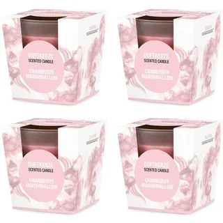 pajoma® Duftkerze im satinierten Glas | Brenndauer: 25 Stunden, in edler Geschenkverpackung | Premium Qualität (Cranberry Marshmallow, 4)