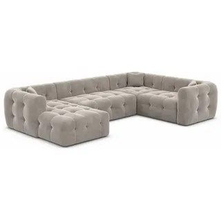Sofa Dreams Wohnlandschaft Polster Sofa Lounge Wohnlandschaft Couch Stoff Samt Sevilla U Form, Chesterfield