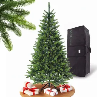 Künstlicher Weihnachtsbaum Premium voll Spritzguss 180 cm 1471 Zweige mit Metallständer klappbar - Grün