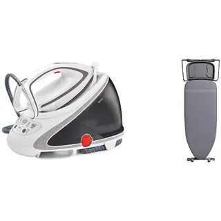 Tefal Dampfbügelstation Pro Express Ultimate GV9567 | 7,7 Bar | 155 g/Min. Kontinuierlicher Dampf & Laurastar Bügelbrett Plusboard, 42cm x 125cm, 100% Baumwolle, 9Kg, Bequeme Lagerung, Gris