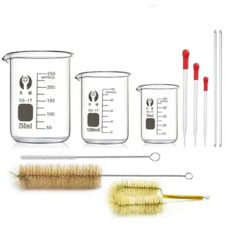 LuxusKollektion Messbecher Borosilikatglas Bechergläser Set 3 Stück Graduierten Becherglas 50ml, Glas, (1-St) weiß