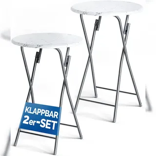 CASARIA Stehtisch Bartisch Ø 60 x 110 cm Weiß