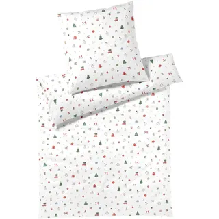 ELEGANTE Joyful Flanell Weiß 135 x 200 cm + 80 x 80 cm