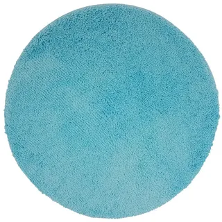 NYVI Badematte Badematte Rund 60cm NYVISpa Lasalle Aqua Badezimmerteppich, Höhe 20 mm, Polyester, Rutschfest, Saugstark, Schnell Trocknend, Fußbodenheizung geeignet blau 60 cm x 60 cm x 20 mm