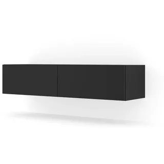 Homlando Lowboard TV Schrank Bingo Hängend universal Unterschrank Fernsehschrank TV Board Sideboard HiFi-Tisch Hängender Schrank Schwarz Matt (140 x 40 x 30 cm)