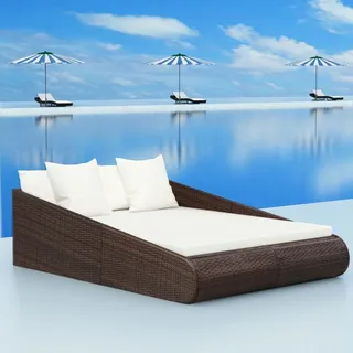 vidaXL Gartenliege Sonnenliege 110 x 70 x 25 cm Braun
