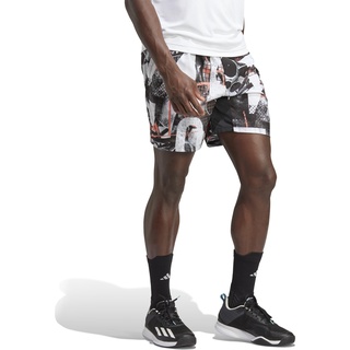 adidas Tennishose Short Club Graphicshort 9in/23cm kurz 2023 weiss/schwarz Herren