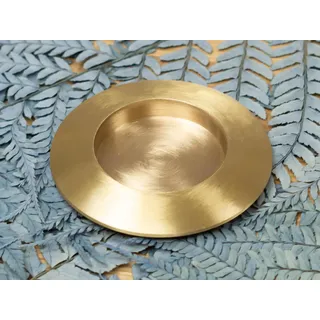 Kerzenteller Kerzenständer Kerzenhalter für Hochzeitskerze Taufkerze Gold 16638, Größe:5 cm innen
