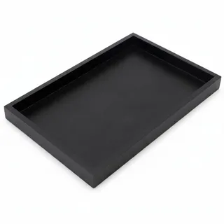 JIAC Holz Tablett Rechteckig Serviertablett Schwarz aus Massivholz 30x20x2cm Küchentablett Serving Tray Holztablett für Tee,Kaffee,Frühstück Servierplatte Holz für Küche,Wohnzimmer,Deko​​,Badezimmer