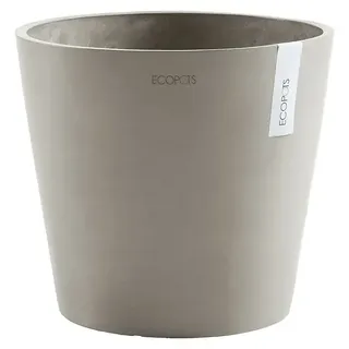 Ecopots Amsterdam Pflanzkübel rund  (Außenmaß  (Ø x H): 40 x 34,8 cm, Kunststoff, Braungrau, Mit Bewässerungssystem)