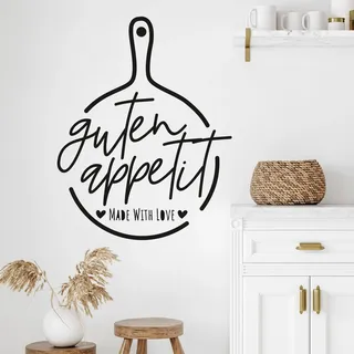 GRAZDesign Wandtattoo Küche Guten Appetit Aufkleber, Klebefolie Esszimmer, Wandaufkleber Sprüche, Küchen Deko modern, 51x40cm, 070 schwarz