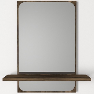 Quadratischer Spiegel mit dekorativem Holzrahmen