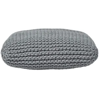 Homescapes Strick-Pouf, Grau, Textil, Uni, Quadratisch, 70x20x70 cm, Wohnzimmer, Hocker, Poufs