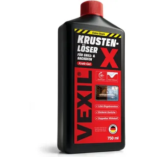 VEXIL Backofenreiniger EXTRA STARK – Doppelter Wirkstoff gegen Eingebranntes – hochkonzentriertes Haftgel – Grillreiniger & Fettlöser – 75...