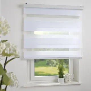 LIEDECO Duo-Rollo Doppelrollo mit Kassette 60 x 160 cm Streifen/weiß