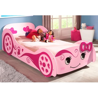 Kinderbett VIPACK Betten Gr. Liegefläche B/L: 90 cm x 200 cm Höhe: 68 cm, kein Härtegrad, ohne Matratze, rosa Kinder Kinder-Einzelbetten
