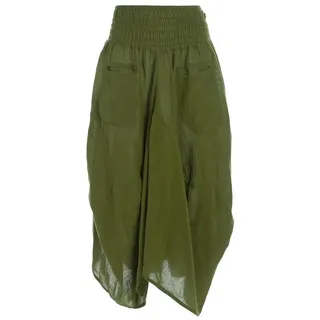 Vishes Maxirock Knöchel-Langer Luftiger Damen Sommer-Rock Einfarbig Sommerröcke Goa, Hippie, Boho Style grün 40-44