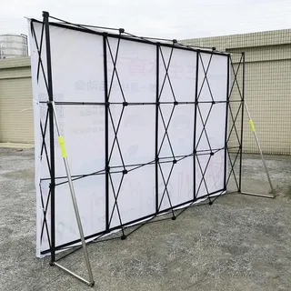 YKMYXZ, Pop-up-Hintergrundständer for den Außenbereich, zusammenklappbarer Bannerständer, Werbeplakatrahmen(2.3m(7.5ft) Hx2.3m(7.5ft) L)