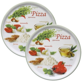 MamboCat Pizzateller 2er Set Pizzateller Napoli Pizzafoods grün 31cm - 04019#ZP1