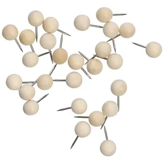 Zeller PRESENT SCHÖNER LEBEN. PRAKTISCH WOHNEN. Push-Pins-Set, 25-tlg., Holz, braun, 25 Stück