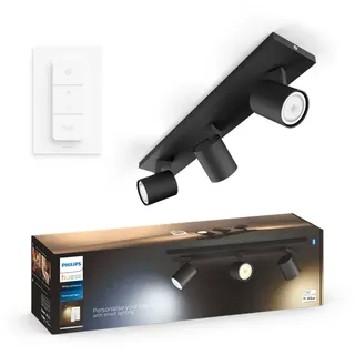 Hue Runner Tripple Spotlight - Black - With Dimmer Switch