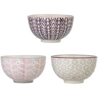 Bloomingville Schale Maya, rosa grau lila, Keramik, 3er Set