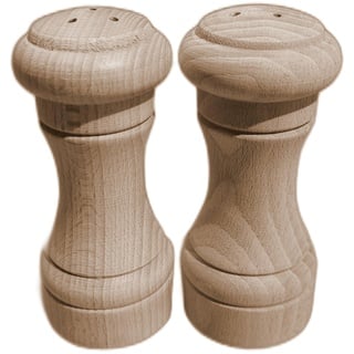 Set von 2 Holz-Salz- und Pfefferstreuer, Töpfen Shaker pudrig Speisewürze 10 cm 10,2 cm