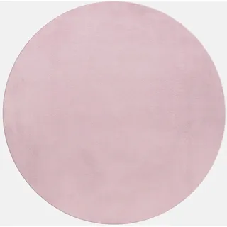 Ayyildiz Pouffy Hochflorteppich Ø 120 cm Rosa