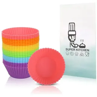 LuxusKollektion Muffinform Mini Muffinform Silikon Klein Cupcake Backform Antihaft 24er-Pack bunt