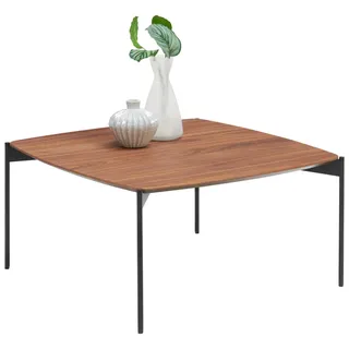 Venjakob Couchtisch, Schwarz, Nussbaum, Holz, Metall, Amerikanischer Nussbaum, furniert, quadratisch, rund, 83x42x83 cm, Goldenes M, Made in Germany, Dgm, Wohnzimmer, Wohnzimmertische, Couchtische, Couchtische Metall