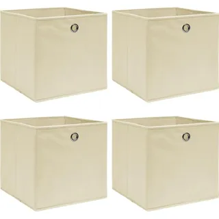 vidaXL Aufbewahrungsbox 32 x 32 x 32 cm 4-tlg. creme