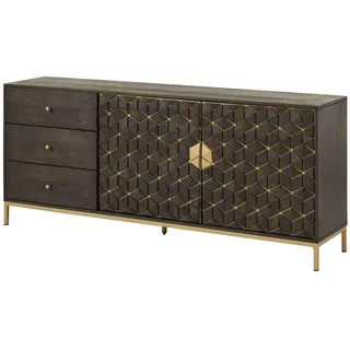 Massivmoebel24 Sideboard 180 x 77 x 40 cm Grau geölt