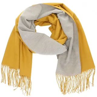 Antonio Damen Schal Soft Cashmera Double face gelb/grau