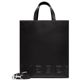 Shopper LIEBESKIND BERLIN "Paperbag M PAPER BAG LOGO CARTER" Gr. B/H/T: 29 cm x 34 cm x 15 cm, schwarz (black) Damen Taschen Handtaschen Handtasche Bag Ladies, Zertifiziert nach LWG