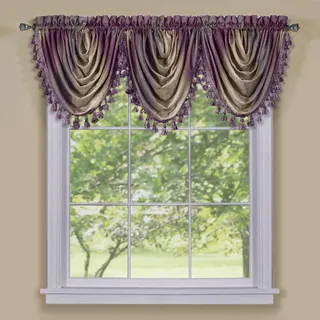 ACHIM Home Furnishings Ombre Wasserfall-Volant, 46 x 40 cm, Aubergine